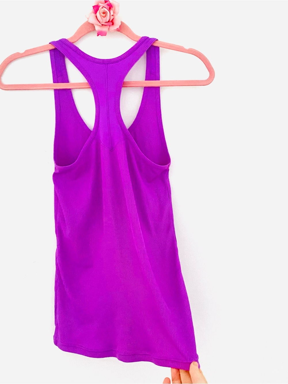 💕Pretty Ribbed Purple Racerback Tank Top SZ S - Picture 2 of 10